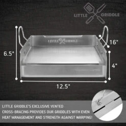 Little Griddle Professional Series Half-Size 14-Inch X 16-Inch Stainless Steel BBQ Griddle -Kitchen BBQ Sale Little Griddle Professional Series Half Size 14 Inch x 16 Inch Stainless Steel BBQ Griddle GQ 230Measurements