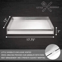 Little Griddle Sizzle-Q Full-Size 18-Inch X 13-Inch Stainless Steel BBQ Griddle -Kitchen BBQ Sale Little Griddle Sizzle Q Full Size 18 Inch x 13 Inch Stainless Steel BBQ Griddle SQ180 Dimensions