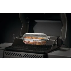 Napoleon Stainless Steel Rotisserie Grill Basket -Kitchen BBQ Sale Low Res JPG 64000 RotisserieBasket InUse SweetPotato