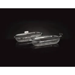 Napoleon Stainless Steel Rotisserie Grill Basket -Kitchen BBQ Sale Low Res JPG 64000 RotisserieBasket OnBlack Open