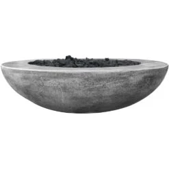 Prism Hardscapes Moderno 70 70-Inch 125,000 BTU Natural Gas Round Match Lit Fire Pit Bowl - Pewter