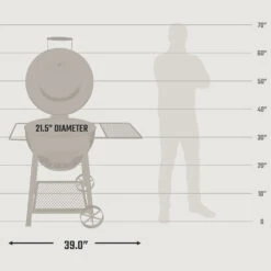 Oklahoma Joe's 21-Inch Blackjack Kettle Charcoal Grill 12 Oklahoma Joe's 21-Inch Blackjack Kettle Charcoal Grill -Kitchen BBQ Sale Oklahoma Joes 21 Inch Blackjack Kettle Charcoal Grill 21302141 Lifestyle Dimensions