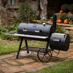 Oklahoma Joe's Anthem Series Longhorn Reverse Flow Offset Charcoal Smoker -Kitchen BBQ Sale Oklahoma Joes Anthem Series Longhorn Reverse Flow Offset Charcoal Smoker 21202124 Lifestyle