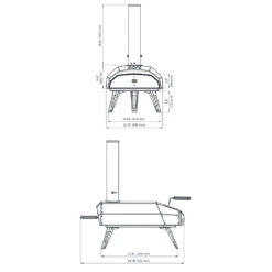 Ooni Karu 12 Multi-Fuel Powered Portable Outdoor Pizza Oven -Kitchen BBQ Sale Ooni Karu 12 Multi Fuel Powered Portable Outdoor Pizza Oven UU P0A100 Dimensions