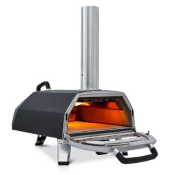 Ooni Karu 16 Multi-Fuel Powered Portable Outdoor Pizza Oven -Kitchen BBQ Sale Ooni Karu 16 Multi Fuel Powered Portable Outdoor Pizza Oven UU P0A100 Side View Open