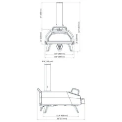 Ooni Karu 16 Multi-Fuel Powered Portable Outdoor Pizza Oven -Kitchen BBQ Sale Ooni Karu 16 Multi Fuel Powered Portable Outdoor Pizza Oven UU P0A100 Spec Sheet Dimensions