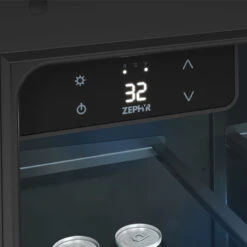 Zephyr Presrv 24-Inch 6 Cu. Ft. Reversible-Hinged Outdoor Rated Triple Tap Kegerator With Locking Door -Kitchen BBQ Sale PRKB24C01AS OD control display 2