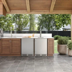 Zephyr Presrv 24-Inch 6 Cu. Ft. Reversible-Hinged Outdoor Rated Triple Tap Kegerator With Locking Door -Kitchen BBQ Sale PRKB24C01AS OD full environment 1