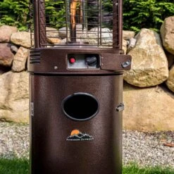 Paragon Outdoor Shine 32,000 BTU Propane Gas Flame Tower Portable Patio Heater - Stainless Steel -Kitchen BBQ Sale Paragon Outdoors Shine 32 000 BTU Propane Gas Flame Tower Portable Patio Heater Close Up 1