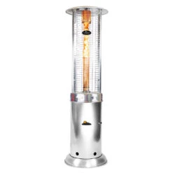 Paragon Outdoor Shine 32,000 BTU Propane Gas Flame Tower Portable Patio Heater - Stainless Steel