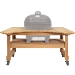 Primo Curved Cypress Kamado Table For Primo Oval XL With Ceramic Feet