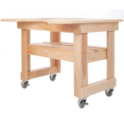 Primo Curved Cypress Kamado Table For Primo Oval XL With Ceramic Feet -Kitchen BBQ Sale Primo Curved Cypress Kamado Table for Primo Oval XL 600 Side View