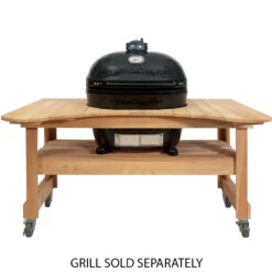 Primo Curved Cypress Kamado Table For Primo Oval XL With Ceramic Feet -Kitchen BBQ Sale Primo Curved Cypress Kamado Table for Primo Oval XL 600 With Grill Not Included