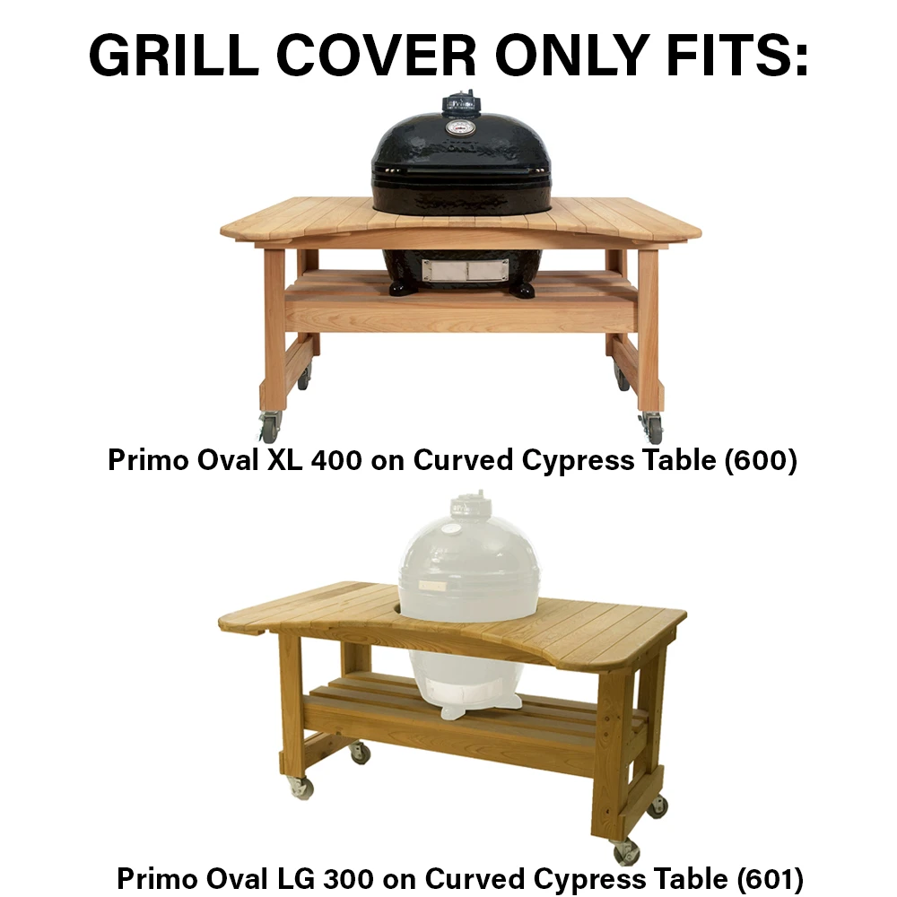 Primo Premium Grill Cover For Table-Mounted Primo Grills - Fits Primo Oval XL 400 And Oval LG 300 On Curved Cypress Kamado Table 5 Primo Premium Grill Cover For Table-Mounted Primo Grills - Fits Primo Oval XL 400 And Oval LG 300 On Curved Cypress Kamado Table - Image 3