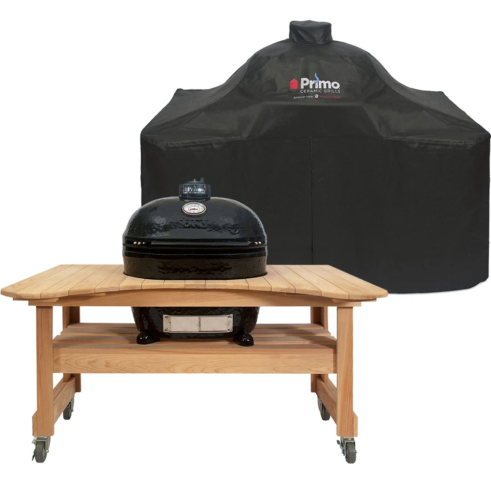 Primo Premium Grill Cover For Table-Mounted Primo Grills - Fits Primo Oval XL 400 And Oval LG 300 On Curved Cypress Kamado Table 3 Primo Premium Grill Cover For Table-Mounted Primo Grills - Fits Primo Oval XL 400 And Oval LG 300 On Curved Cypress Kamado Table