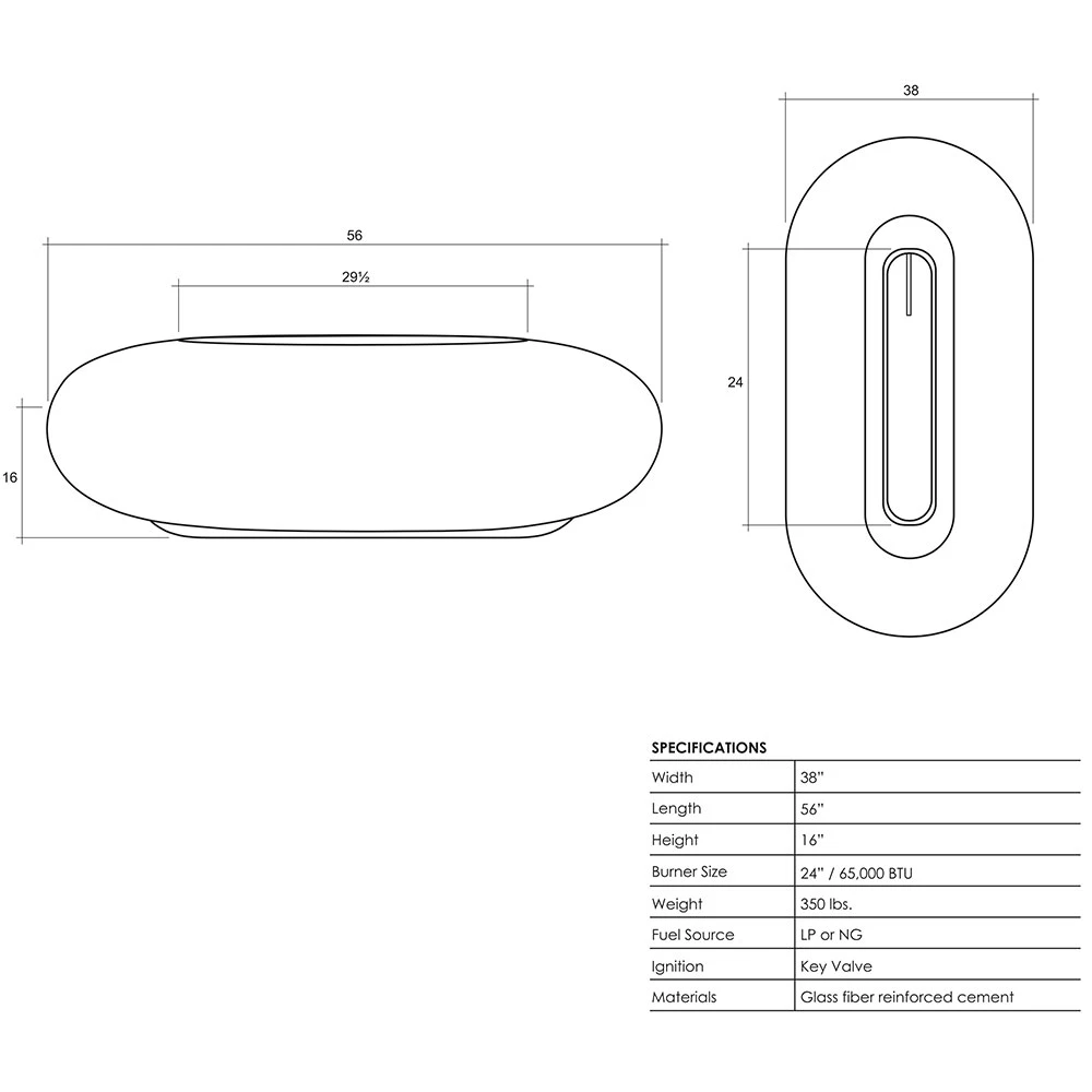Prism Hardscapes Pebble 56-Inch 65,000 BTU Natural Gas Fire Pit Bowl - Cafe 4 Prism Hardscapes Pebble 56-Inch 65,000 BTU Natural Gas Fire Pit Bowl - Cafe - Image 2
