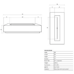 Prism Hardscapes Tavola 6 90-Inch 90,000 BTU Natural Gas Rectangular Fire Pit Table - Ultra White -Kitchen BBQ Sale Prism Hardscapes Fire Pits Tavola 6 PH 415 4NG 90 Inch 65 000 BTU Natural Gas Rectangular Fire Pit Table Pewter Spec