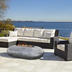 Prism Hardscapes Pebble 56-Inch 65,000 BTU Natural Gas Fire Pit Bowl - Cafe 14 Prism Hardscapes Pebble 56-Inch 65,000 BTU Natural Gas Fire Pit Bowl - Cafe -Kitchen BBQ Sale Prism Hardscapes Pebble 56 Inch Gas Fire Pit Bowl Lifestyle PH 410 4NG