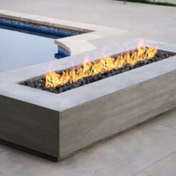 Prism Hardscapes Tavola 6 90-Inch 90,000 BTU Natural Gas Rectangular Fire Pit Table - Pewter -Kitchen BBQ Sale Prism Hardscapes Tavola 6 90 Inch Gas Fire Pit Table Lifestyle PH 415 4NG 1