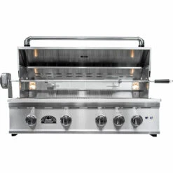 Sole Gourmet TR Series 38-Inch 4-Burner Built-In Propane Gas Grill With Rotisserie And LED Lights