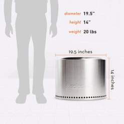 Solo Stove Bonfire 19-Inch Round Stainless Steel Wood Burning Fire Pit - 2.0 Version -Kitchen BBQ Sale SSBON Bonfire Fire Pit Specs