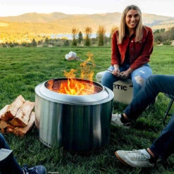 Solo Stove Yukon 27-Inch Round Stainless Steel Wood Burning Fire Pit - 2.0 Version -Kitchen BBQ Sale SSYUK 27 Yukon Firepit Lifestyle