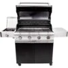Saber Grills Cast Black 670 40-Inch 4-Burner Freestanding Infrared Propane Gas Grill With Single Ring Side Burner 2 Saber Grills Cast Black 670 40-Inch 4-Burner Freestanding Infrared Propane Gas Grill With Single Ring Side Burner -Kitchen BBQ Sale Saber Grills Cast Black 670 4 Burner Freestanding Gas Grill R67CC1117 All Open