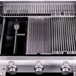 Saber Grills Cast Stainless 500 32-Inch 3-Burner Freestanding Infrared Propane Gas Grill With Single Ring Side Burner -Kitchen BBQ Sale Saber Grills Cast Stainless 500 3 Burner Freestanding Gas Grill R50CC0317 Cooking Surface