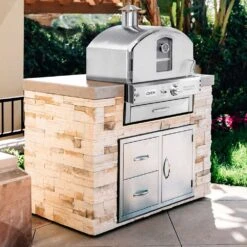 Summerset Grills Built-In/Countertop Propane Gas Stainless Steel Outdoor Pizza Oven -Kitchen BBQ Sale Summerset Grills SS OVBI LP Built In Countertop Propane Gas Stainless Steel Outdoor Pizza Oven Lifestyle