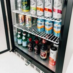 Summerset Grills 24-Inch 5.3 Cu. Ft. Capacity Outdoor Rated Refrigerator With Locking Door & Towel Bar Handle - Left Hinge -Kitchen BBQ Sale Summerset Grills SSRFR 24SR 24 Inch 5 3 Cu Ft Capacity Stainless Steel Outdoor Rated Refrigerator with Locking Door Towel Bar Handle Left Hinge Bottom Shelf Detail