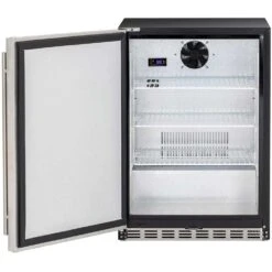 Summerset Grills 24-Inch 5.3 Cu. Ft. Capacity Outdoor Rated Refrigerator With Locking Door & Towel Bar Handle - Left Hinge -Kitchen BBQ Sale Summerset Grills SSRFR 24SR 24 Inch 5 3 Cu Ft Capacity Stainless Steel Outdoor Rated Refrigerator with Locking Door Towel Bar Handle Left Hinge Open