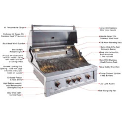 Sunstone Grill Ruby Series 42-Inch 5-Burner Built-In Propane Gas Grill With Rear Infrared Burner -Kitchen BBQ Sale Sunstone Grill Ruby Series 42 Inch 5 Burner Built In Propane Gas Grill with Rear Infrared Burner Ruby5BIR LP Features