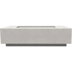 Prism Hardscapes Tavola 8 60-Inch 65,000 BTU Natural Gas Rectangular Fire Pit Table - Ultra White