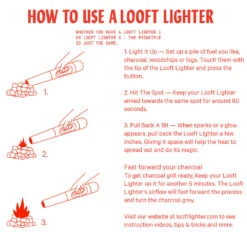 The Original Looftlighter Electric Charcoal Lighter & Firestarter, Ignites Charcoal In Under 60 Seconds 14 The Original Looftlighter Electric Charcoal Lighter & Firestarter, Ignites Charcoal In Under 60 Seconds -Kitchen BBQ Sale The Original Looftlighter Electric Charcoal Starter Ignites Charcoal in under 60 Seconds LOOFTLIGHTER How to Use a Looftlighter