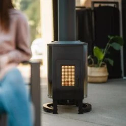 Solo Stove 72,000 BTU Pellet-Fueled Freestanding Tower Patio Heater -Kitchen BBQ Sale Tower Patio Heater Fall Launch 2 12