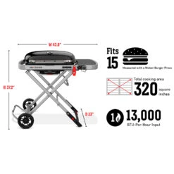 Weber Grills Traveler Portable Propane Gas Grill - Bright Red 19 Weber Grills Traveler Portable Propane Gas Grill - Bright Red -Kitchen BBQ Sale Traveler Specs 678x378 US