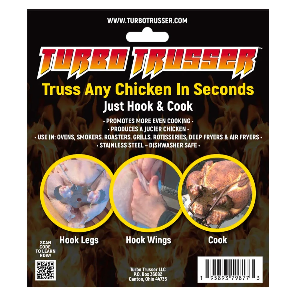 Turbo Trusser For Whole Chicken - Truss Poultry In Ovens, BBQ Smokers, BBQ Grills, Roasters, Rotisserie Kits, And Deep Fryers 4 Turbo Trusser For Whole Chicken - Truss Poultry In Ovens, BBQ Smokers, BBQ Grills, Roasters, Rotisserie Kits, And Deep Fryers - Image 2