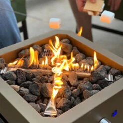 Ukiah Tailgater II 15-Inch 48,000 BTU Battery-Powered Propane Gas Square Portable Fire Pit With 2.1 Bluetooth Speaker - Black -Kitchen BBQ Sale Ukiah Tailgater II 15 Inch 50000 BTU Battery Powered Propane Gas Square Portable Fire Pit with 2 1 Bluetooth Speaker Black Burner