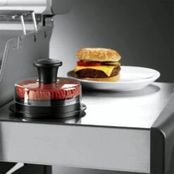 Weber Grills Plastic Burger Press -Kitchen BBQ Sale Weber Burger Press with food