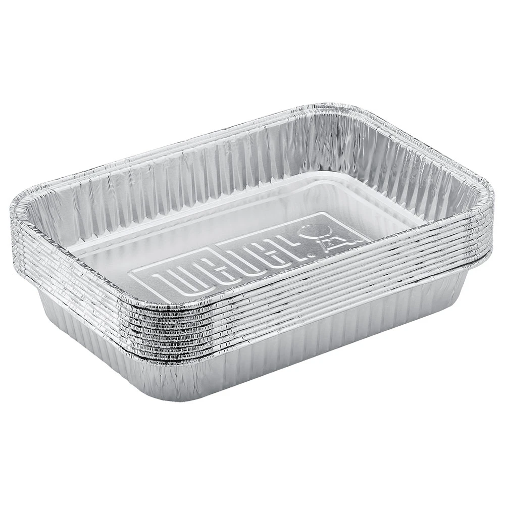 Weber Grills 8-Inch X 6-Inch Small Aluminum Drip Pan Liners For Spirit, Genesis, Genesis II/LX 200 And 300, And Q Gas Grills - 10 Pack 4 Weber Grills 8-Inch X 6-Inch Small Aluminum Drip Pan Liners For Spirit, Genesis, Genesis II/LX 200 And 300, And Q Gas Grills - 10 Pack - Image 2