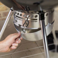 Weber Grills Master Touch 22-Inch Charcoal Grill With Gourmet BBQ System Cooking Grate - Smoke -Kitchen BBQ Sale Weber Grills Master Touch 22 Inch Charcoal Grill Black 14501001 Ash Catcher Lifestyle