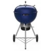 Weber Grills Master Touch 22-Inch Charcoal Grill With Gourmet BBQ System Cooking Grate - Deep Ocean Blue -Kitchen BBQ Sale Weber Grills Master Touch 22 Inch Charcoal Grill Deep Ocean Blue 14516001 Front View