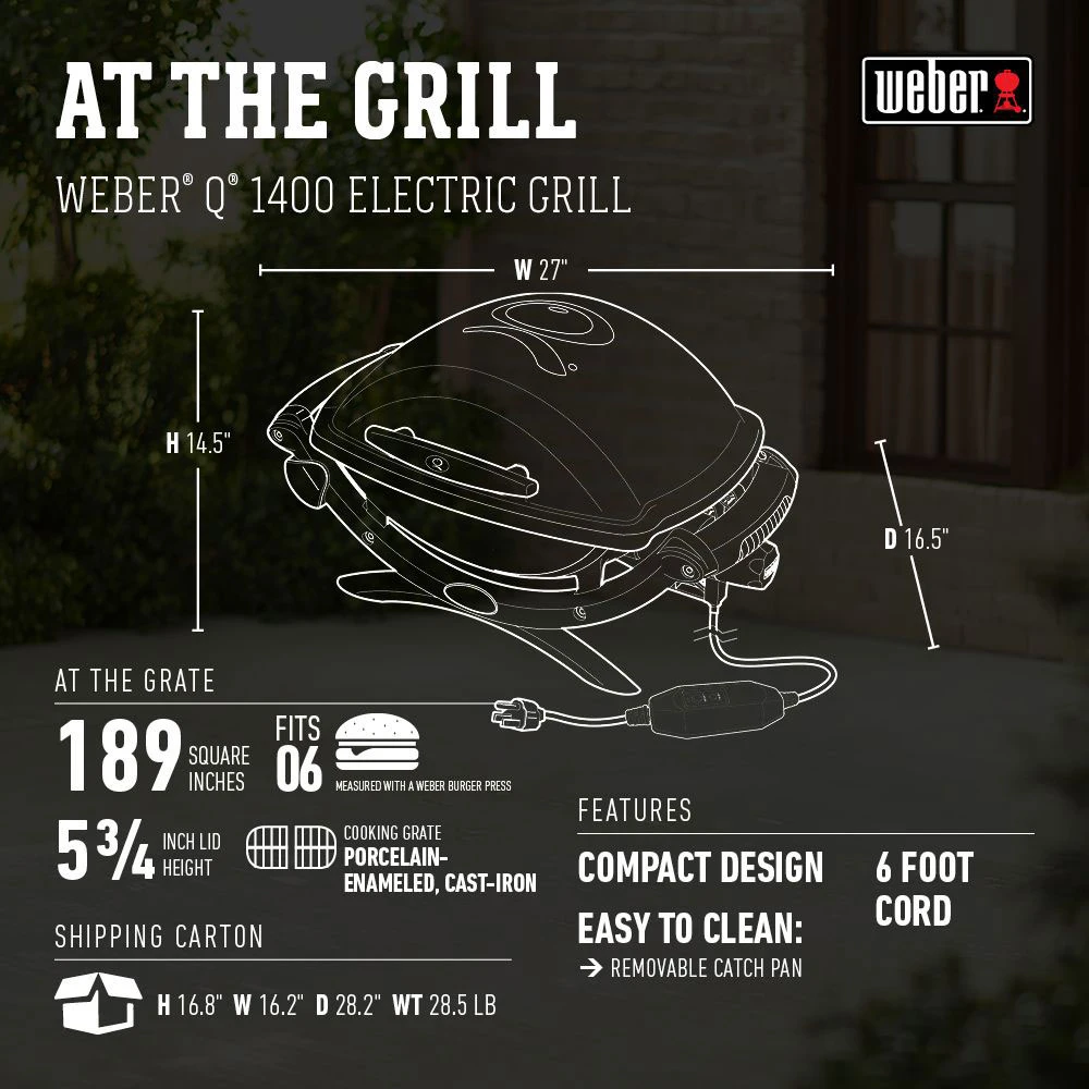 Weber Grills Q 1400 Portable Electric Grill - Dark Gray 5 Weber Grills Q 1400 Portable Electric Grill - Dark Gray - Image 3