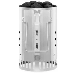 Weber Grills RapidFire Aluminized Steel Charcoal Chimney -Kitchen BBQ Sale Weber Grills RapidFire Aluminized Steel Charcoal Chimney 7416 Front View