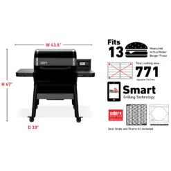 Weber Grills SmokeFire Sear+ ELX4 24-Inch Wi-Fi Enabled Wood Fired Pellet Grill - Black 15 Weber Grills SmokeFire Sear+ ELX4 24-Inch Wi-Fi Enabled Wood Fired Pellet Grill - Black -Kitchen BBQ Sale Weber Grills SmokeFire Sear ELX4 24 Inch Wi Fi Enabled Wood Fired Pellet Grill Black 15