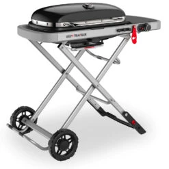 Weber Grills Traveler Portable Propane Gas Grill - Black -Kitchen BBQ Sale Weber Grills Traveler Portable Propane Gas Grill Black 9010001 Angle