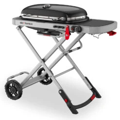 Weber Grills Traveler Portable Propane Gas Grill - Black -Kitchen BBQ Sale Weber Grills Traveler Portable Propane Gas Grill Black 9010001 Side View