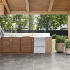 Zephyr Presrv 24-Inch 5.1 Cu. Ft. Outdoor Rated Dual Drawer Compact Stainless Steel Refrigerator -Kitchen BBQ Sale Zephyr Presrv 24 Inch 5 1 Cu Ft Outdoor Rated Dual Drawer Compact Stainless Steel Refrigerator PRRD24C2AS OD Lifestyle