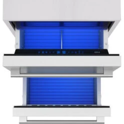 Zephyr Presrv 24-Inch 5.1 Cu. Ft. Outdoor Rated Dual Drawer Compact Stainless Steel Refrigerator -Kitchen BBQ Sale Zephyr Presrv 24 Inch 5 1 Cu Ft Outdoor Rated Dual Drawer Compact Stainless Steel Refrigerator PRRD24C2AS OD Top