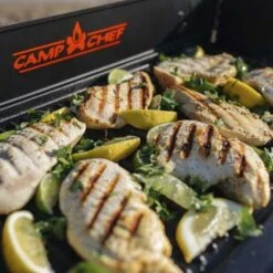 Camp Chef 24-Inch Reversible Cast Iron Grill & Griddle -Kitchen BBQ Sale ex90lw cgg24b beach cooked chicken lemon 2